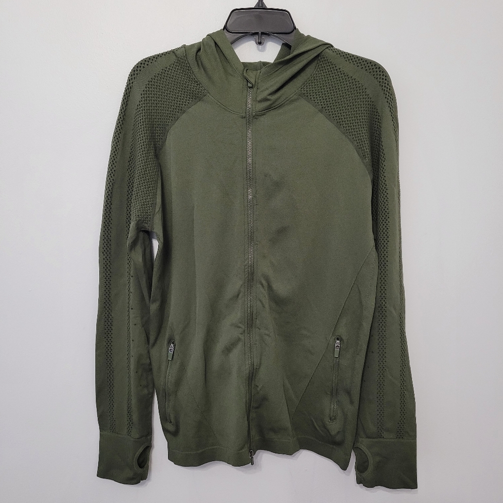 Fabletics Kiley Seamless Hoodie Jacket Olive Gree… - image 3